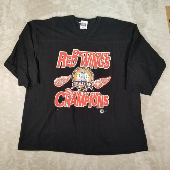 Other - VTG Detroit Red Wings 2002 Stanley Cup Champs Black 3/4 Sleeve Shirt XL Lidstrom